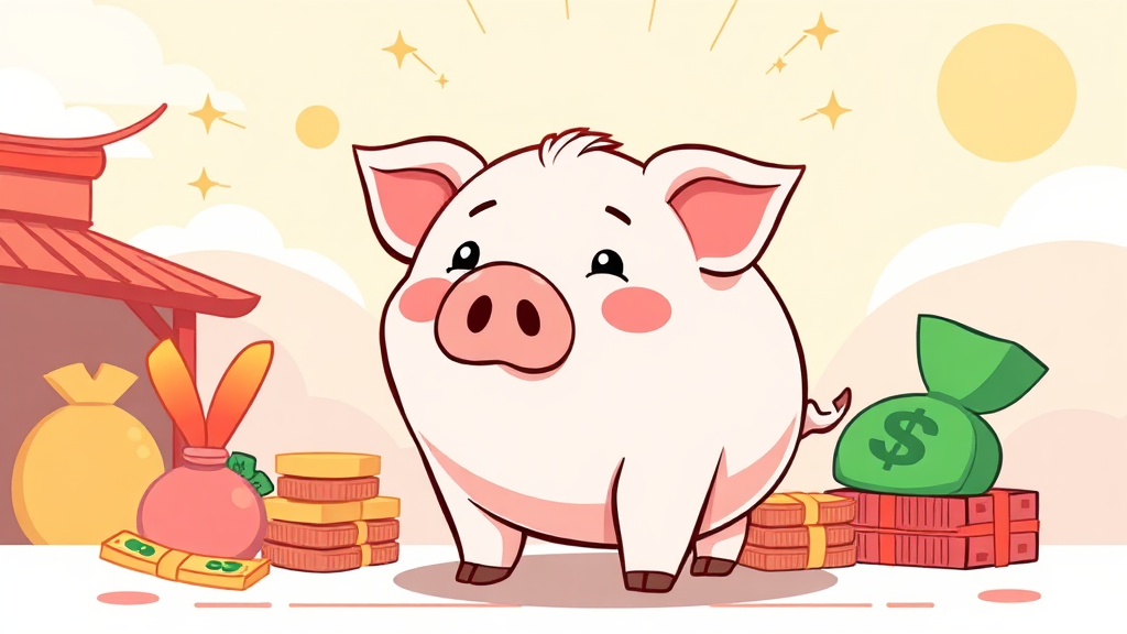 효율적인 소비와 저축 전략 (cartoon 스타일)