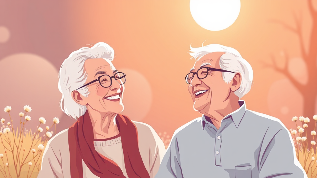 행복한 노후를 위한 인간 관계 (illustration 스타일)