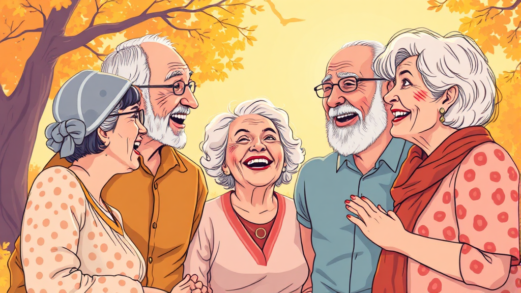 행복한 노후를 위한 관계 맺기: 가족, 친구, 그리고 새로운 인연 (illustration 스타일)