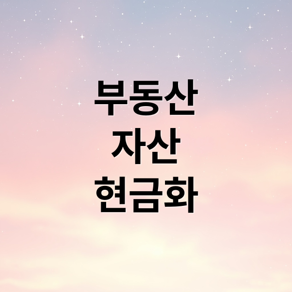 부동산 자산 유동화 전략: 은퇴 후 자산 동맥 경화 해결하는 현금화 로드맵