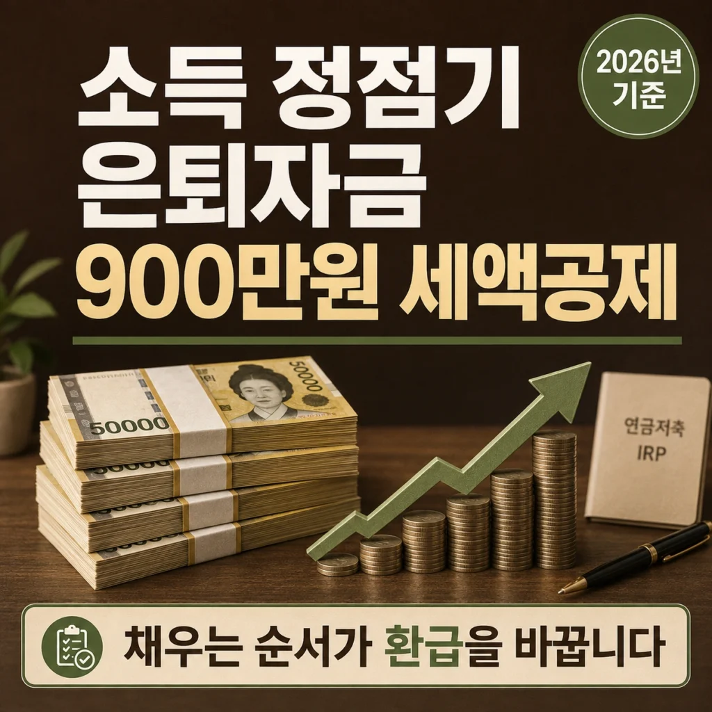 소득 정점기 은퇴 자금 적립률 극대화, 2026년 900만 원 세액공제 활용법 대표 이미지
