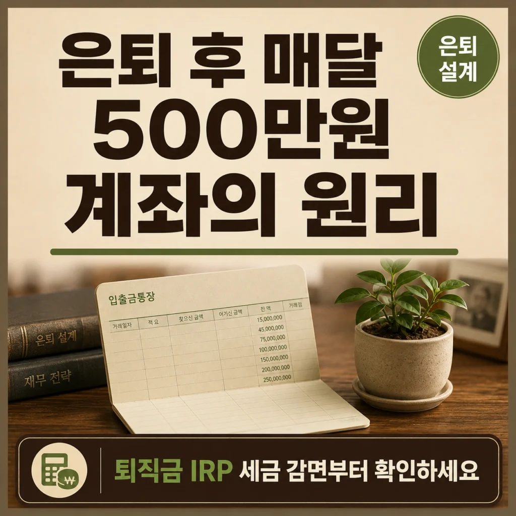 은퇴 후 매달 500만 원 나오는 계좌, 퇴직금 IRP 세금 감면의 원리 대표 이미지